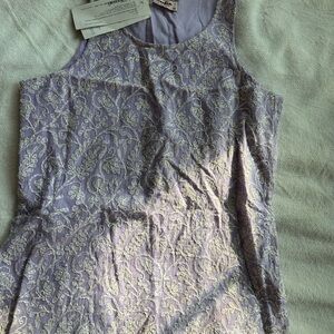 NWT Fabindia Lavender Embroidered Silk and Cotton Top
